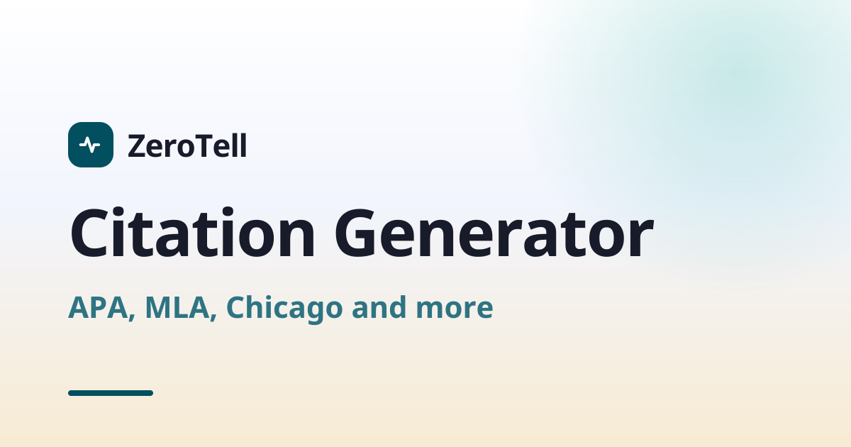 Apa Research Notes Format Citation Generator – APA, MLA, Chicago & Harvard | ZeroTell